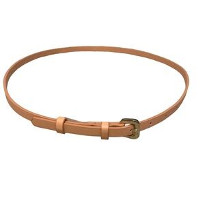 Skinny Peach orange Faux Leather Polyurethane Belt for Dress accessories medium